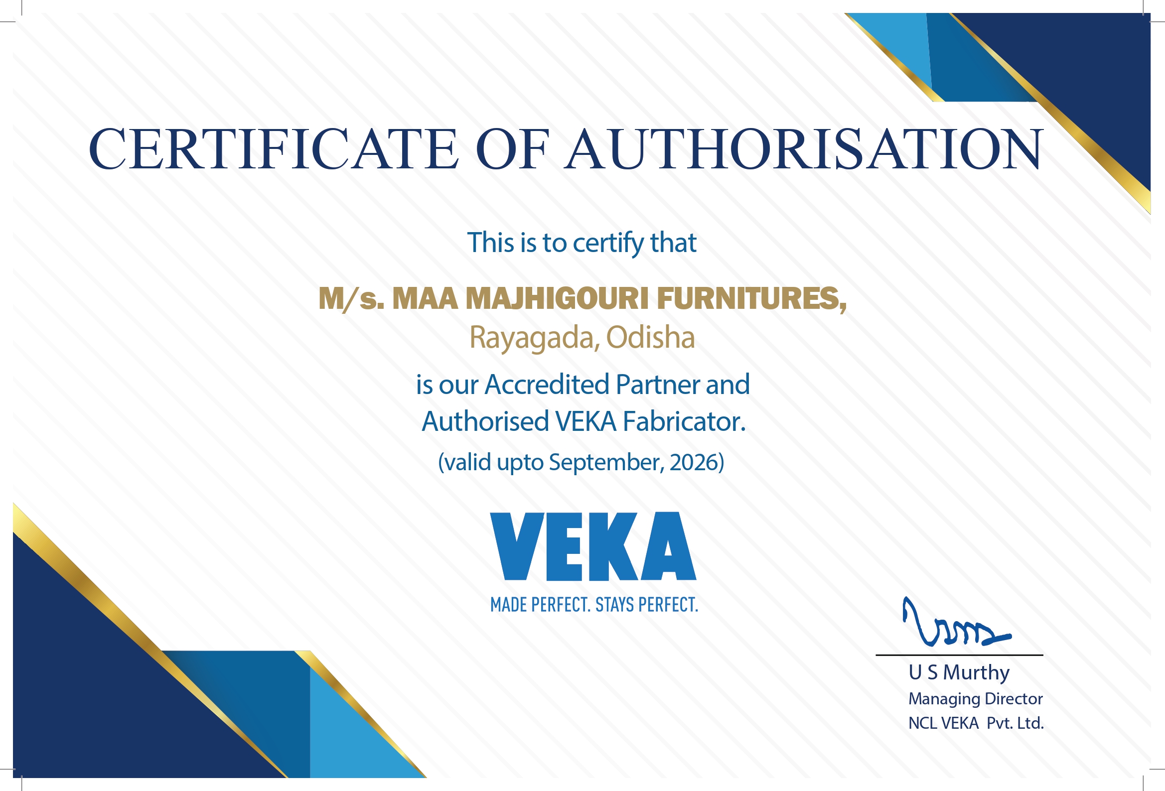 Lesso SRIRAM Certificate